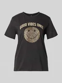 Koszulki i topy damskie - t-shirt o kroju regular fit z czystej bawełny model 'LISA LIFE LUCY' - miniaturka - grafika 1