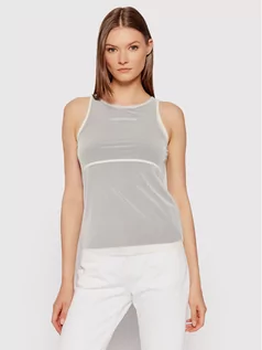 Koszulki i topy damskie - Calvin Klein Jeans Top J20J216098 Beżowy Slim Fit - grafika 1