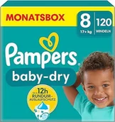 Pieluchy - Pieluszki Pampers Baby-Dry Rozmiar 8 120 szt. 17kg + Duże Opakowanie - miniaturka - grafika 1