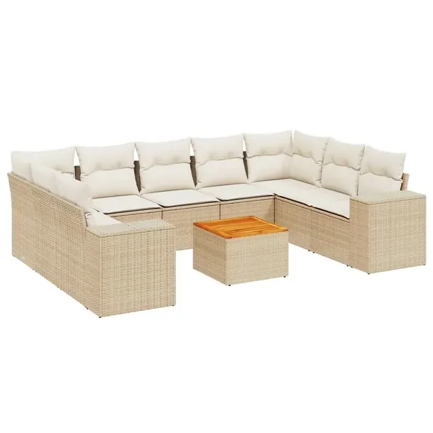 Zestaw mebli ogrodowych modułowych beżowy rattan PE 62 x 62 x 69 cm