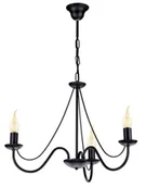 Lampy sufitowe - Czarny żyrandol świecznikowy trzyramienny S2-E97 - miniaturka - grafika 1