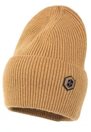 Czapki dla dzieci - Zimowa czapka IKIN z wełną i domieszką kaszmiru dla chłopca karmel - miniaturka - grafika 1