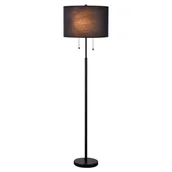Lampy stojące - Lampa podłogowa Fogo LP-0304/2F BK Light Prestige tuba do sypialni czarna - miniaturka - grafika 1