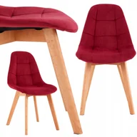 Krzesła - Krzesło Welur Tapicerowane Różowe Skandynawskie - miniaturka - grafika 1