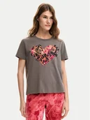 Koszulki i topy damskie - Desigual T-Shirt Tiger 26SWTK53 Szary Regular Fit - miniaturka - grafika 1