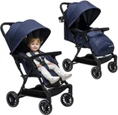 Wózki dziecięce - WÓZEK DZIECIĘCY SPACERÓWKA LITTLE RIDER SIENA GRANATOWY - miniaturka - grafika 1