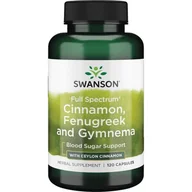 Suplementy naturalne - Swanson - Cynamon, Kozieradka i Gurmar, 120 kapsułek - miniaturka - grafika 1