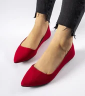 Baleriny - Czerwone balerinki ze szpiczastym noskiem Riv-36 - miniaturka - grafika 1