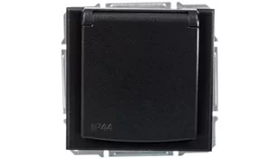 Schneider Electric Gniazdo pojedyncze Asfora z uziemieniem IP44 antracyt EPH2801671 - Gniazdka elektryczne - miniaturka - grafika 1