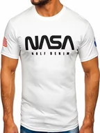 Koszulki męskie - Biały bawełniany t-shirt męski z nadrukiem Bolf 14401 - miniaturka - grafika 1
