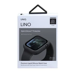 UNIQ etui Lino Apple Watch Series 4/5/6/SE 44mm. czarny/ash black - Akcesoria do smartwatchy - miniaturka - grafika 4