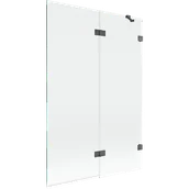 Parawany nawannowe - Mexen Lunar parawan nawannowy 2-skrzydłowy prawy 120 x 150 cm, transparent, gun gray szczotkowany - 897-120-100-66-00-P - miniaturka - grafika 1