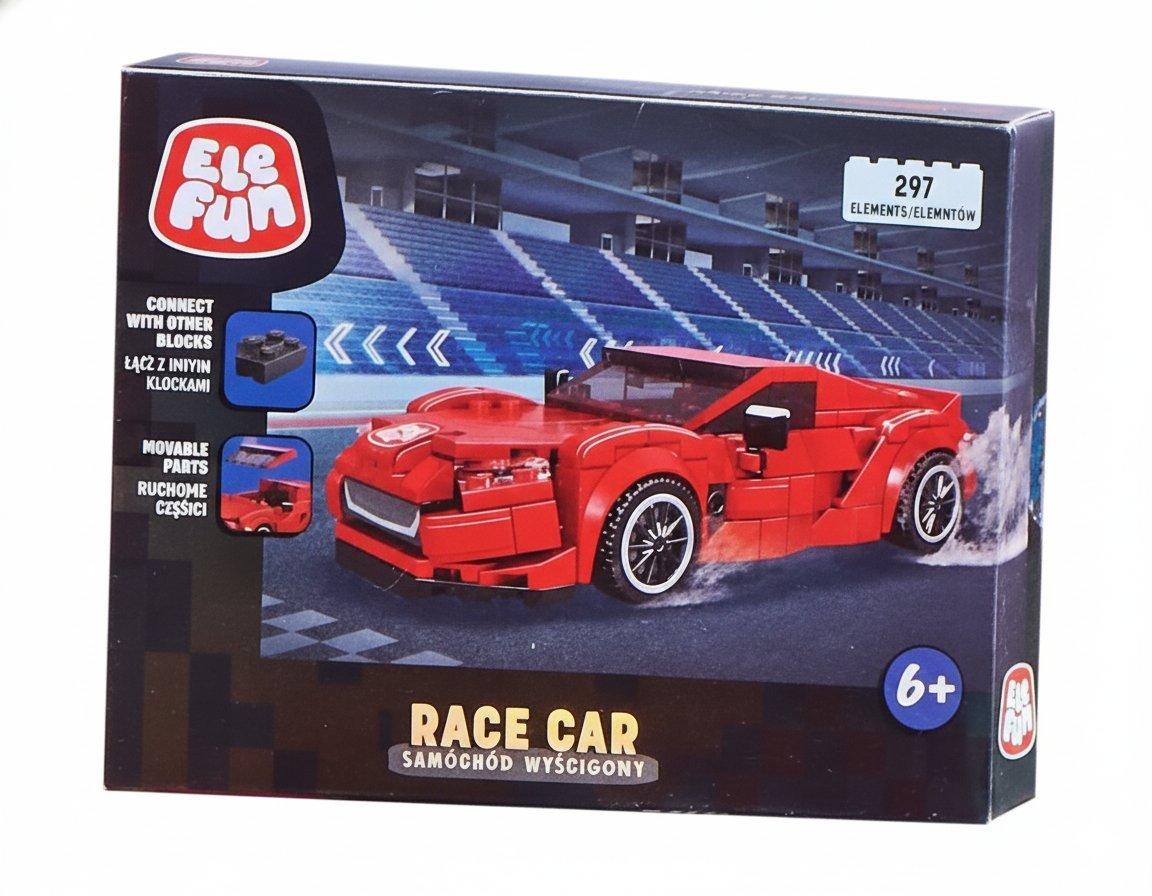 Klocki Elefun Racing Car Samochód wyścigowy 297 elementów 6+