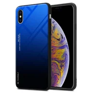Etui i futerały do telefonów - Pokrowiec Do Apple iPhone XS MAX Etui w NIEBIESKO - CZARNY TPU Obudowa Case Cover Plecki Ochronny Cadorabo - miniaturka - grafika 1