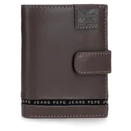 Portfele - Pepe Jeans Pionowy portfel z uchwytem na karty i zamknięciem zatrzaskowym brązowy 8,5x10,5x1 cm Skóra by Joumma Bags, Brązowy brązowy, Talla única, Pionowy portfel z uchwytem na karty i zapięciem na - miniaturka - grafika 1