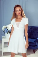 Bielizna nocna - Eldar Hermiona Koszulka Nocna krótki rękaw Ecru 3XL - miniaturka - grafika 1