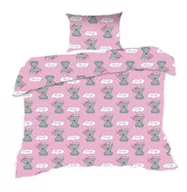 Pościel dla dzieci - Pościel 100x135 misie różowa szara Kids z poszewką 40x60 - miniaturka - grafika 1