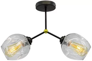 MLAMP Loftowa LAMPA sufitowa ELM1094/2 BLACK MLAMP okrągła OPRAWA szklana modernistyczny plafon chemistry czarny przezroczysty ELM1094/2 BLACK - Lampy sufitowe - miniaturka - grafika 1