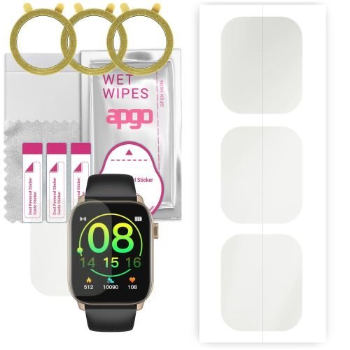 3x folia ochronna hydrożelowa MATOWA do Oro-Med Oro-Smart Fit 6 - apgo Smartwatch Hydrogel MATTE Protection Ochrona na ekran smartwatcha