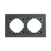 Klawisze i ramki - Efapel Ramka podwójna LOGUS 90 Grafit - miniaturka - grafika 1