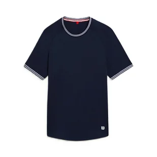 Koszulka męska Wilson M Court Performance Crew Navy XL - Koszulki sportowe męskie - miniaturka - grafika 1