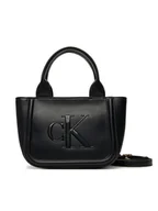 Torebki damskie - Calvin Klein Torebka Bold Ck Small Tote With Strap LV04F3219G Czarny - miniaturka - grafika 1