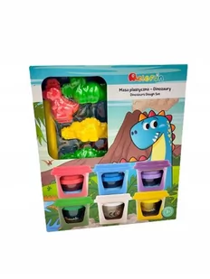 Masa Plastyczna DINOZAURY 6 kolorów ELEFUN - Masy plastyczne - miniaturka - grafika 1