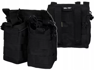 Mil-Tec Ładownica na 4 magazynki AK-47 / M4/ M16 Open Top Molle 25mm  Czarna - Nerki - miniaturka - grafika 1