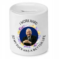 Skarbonki - SKARBONKA I WORK HARD SO MY DUCK HAS A BETTER LIFE z Nadrukiem ze Zdjęciem + Opakowanie na prezent (wzór 02) - miniaturka - grafika 1