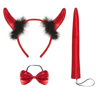 ZESTAW DIABEŁEK CZERWONY 3el - Dodatki do strojów karnawałowych - miniaturka - grafika 1