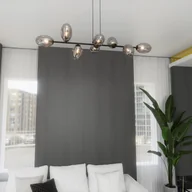 Lampy sufitowe - Euluna Lampa wisząca Glassy, 8-punktowa, szkło owalne, grafitowy - miniaturka - grafika 1