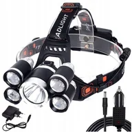 Latarki - ﻿Latarka CZOŁOWA MOCNA czołówka 5x LED CREE XM-L T6 Regulowana 5 Trybów - miniaturka - grafika 1