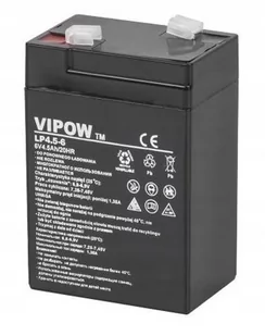 Vipow Akumulator żelowy 6V 4.5Ah BAT0200 - Akumulatory ogólnego zastosowania - miniaturka - grafika 1