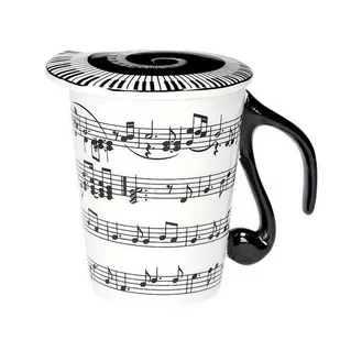 Gadget Master GM Kubek z pokrywką, uwertura, biało-czarny, 200 ml - Kubki - miniaturka - grafika 1