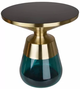 Stolik kawowy metalowy z morskim szkłem - Ławy i stoliki kawowe - miniaturka - grafika 1
