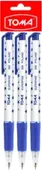 Długopisy - Długopis automatyczny Superfine niebieski 3 szt. - TOMA - miniaturka - grafika 1