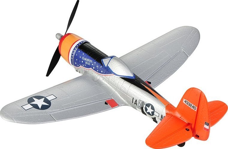 TOP RC Hobby Mini P47 z systemem stabilizacji TOP-Gyro Idealny dla początkujących 402MM RTF - Kolor pomarańczowo srebrny - top104B02