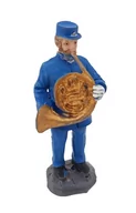 Figurki dekoracyjne - Figurka ceramiczna grajek instrument waltornia dekoracja prezent upominek - miniaturka - grafika 1