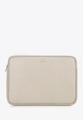 Torebki damskie - Pokrowiec na laptopa 15,6” ze skóry naturalnej beżowy - miniaturka - grafika 1