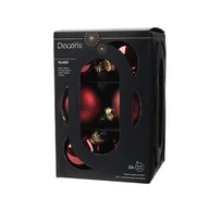 Bombki - Bombki szklane mix bordo połysk/mat 6 cm 12 szt. - miniaturka - grafika 1