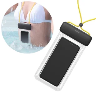 Baseus uniwersalny wodoodporny pokrowiec etui na telefon (max 7,2'') na basen nad wodę IPX8  żółty (ACFSD-DGY) - Etui i futerały do telefonów - miniaturka - grafika 1