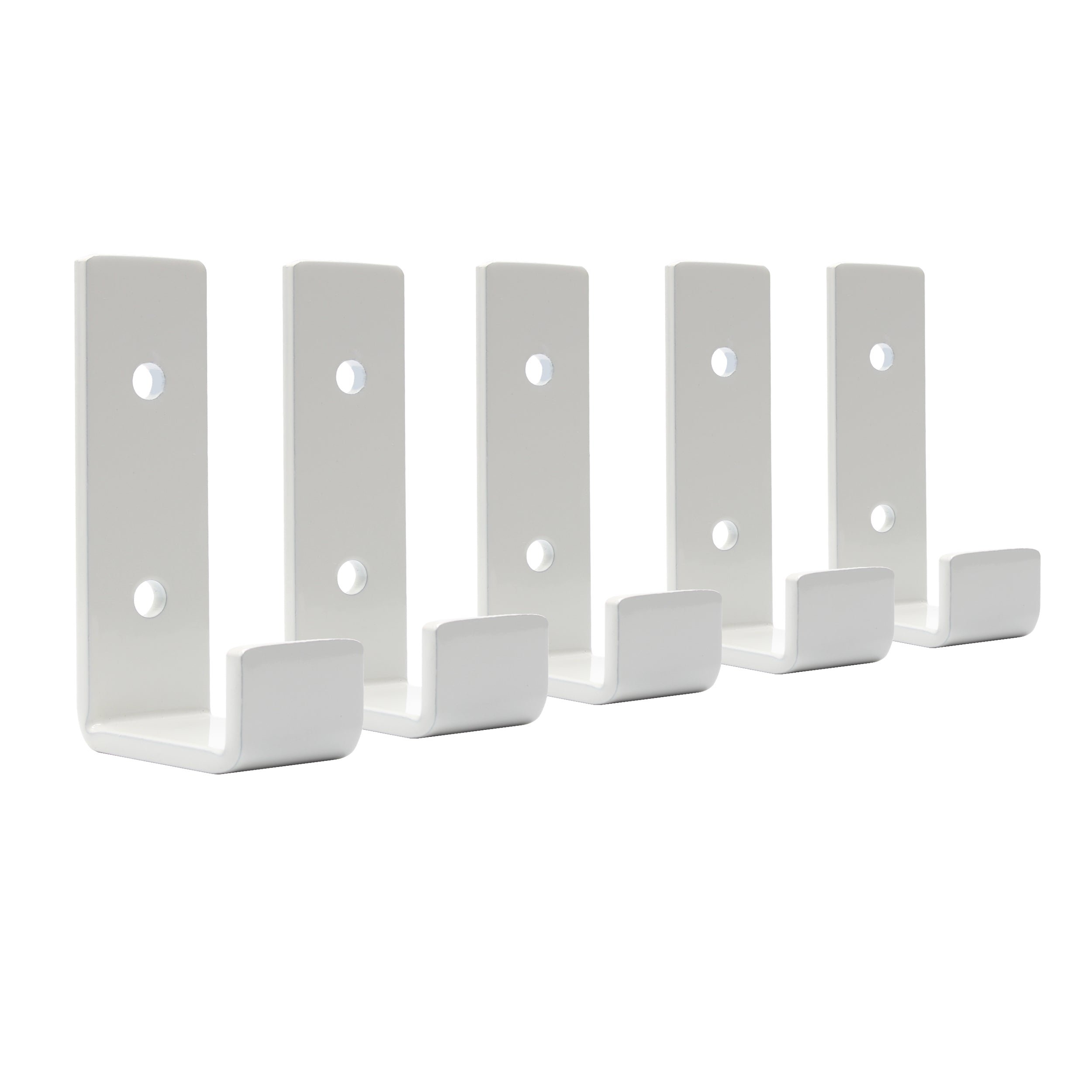 Natural Goods Berlin Wieszak ścienny KREUZBERG, wieszak na płaszcze, wieszak do szatni, wieszak na ręczniki, biały, 5 sztuk