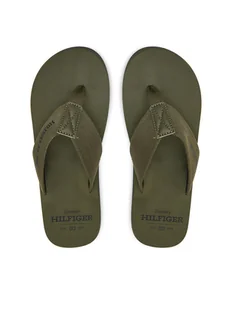 Tommy Hilfiger Japonki Hilfiger 85 Beach Sandal FM0FM05339 Zielony - Klapki i japonki męskie - miniaturka - grafika 1