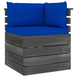 Ogrodowa sofa narożna z palet, z poduszkami, drewno sosnowe kod: V-3061657 - Meble ogrodowe - miniaturka - grafika 1