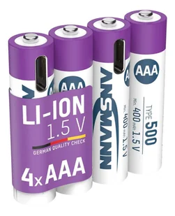 Ansmann 1311-0028 bateria do użytku domowego Bateria do ponownego naładowania AAA Litowo-jonowa (Li-Ion) - Ładowarki i akumulatory - miniaturka - grafika 1