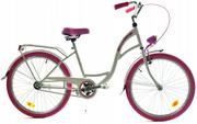 Rowery - Dallas Bike City 26 cali Damski Biało-różowy - miniaturka - grafika 1