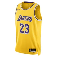 Swetry męskie - Koszulka męska Nike Dri-FIT NBA Swingman Los Angeles Lakers Icon Edition - Żółty - miniaturka - grafika 1
