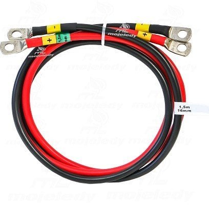Mojeledy 2x 150cm czerwony i czarny kabel łączeniowy akumulatora 16mm M8 M8
