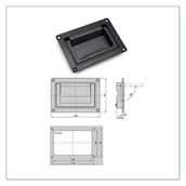 Zawiasy, okucia i inne akcesoria - Klamka płaska, klamka do drzwi płaska, do skrzynek narzędziowych, 130 x 91 mm, czarna, 2 sztuki - miniaturka - grafika 1