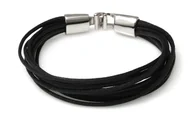 Bransoletki - Bransoletka Sznurek Woskowany Czarny - miniaturka - grafika 1